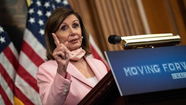 Nancy Pelosi said violating an international treaty would result in 'absolutely no chance' of a US-UK trade agreement (file pic)
