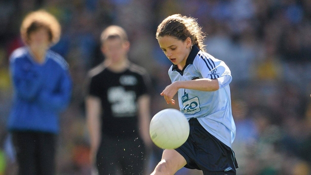 A very young Leanne Kiernan playing for Dublin in a Go Games Exhibition at Croke Park in 2011
