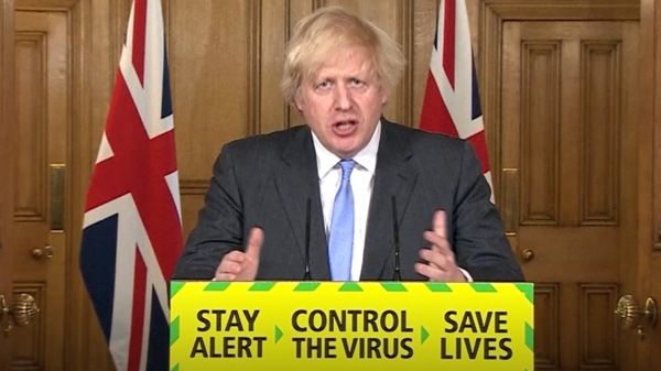 Boris Johnson addresses the press at 10 Downing Street