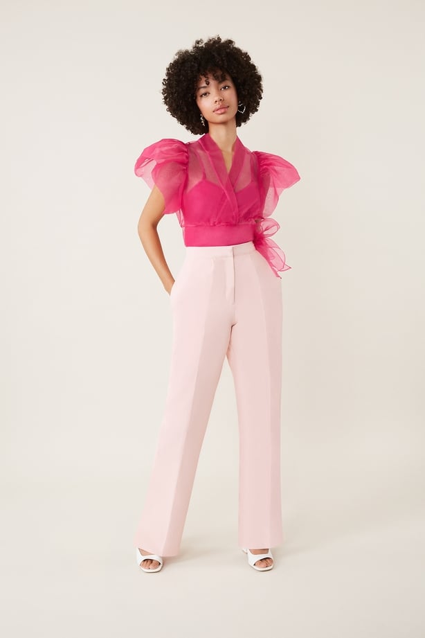 Coast Pink Blouse; Blush Crepe Trousers,