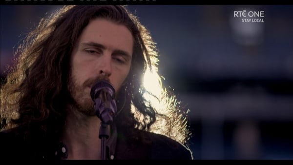 Hozier performing to an empty crowd in Croke Park