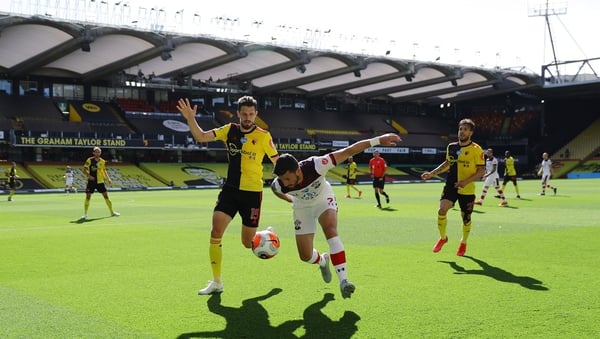 Long battling for possession with Watford's Craig Cathcart
