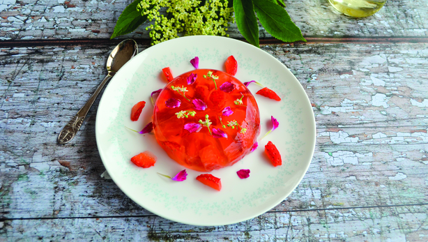 Elderflower & strawberry jellies
