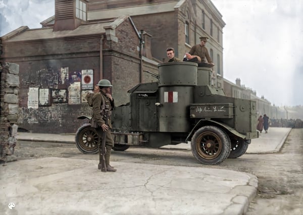 War of Independence in colour: Armoured car with daring graffiti