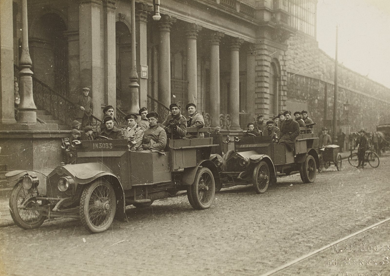 Image - Auxiliaries outside Amiens Street station, now Connolly Station, in 1921. Image courtesy of the National Library of Ireland