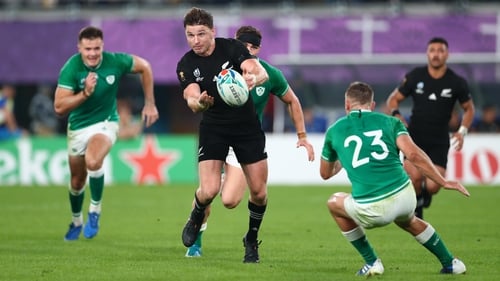 Beauden Barrett in action against Ireland at the 2019 Rugby World Cup