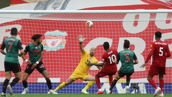 Liverpool's Senegalese striker Sadio Mane breaks the deadlock