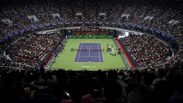 The men's final at the Shanghai Masters tennis tournament on October 13, 2019