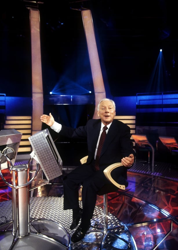 Gay Byrne on the set of Who Wants To Be A Millionaire