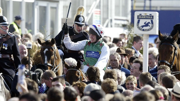 Geraghty celebrates his 2003 win at Aintree