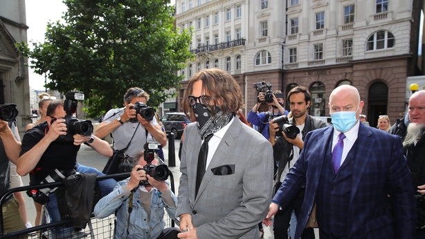 Actor Johnny Depp arrives at the High Court in London