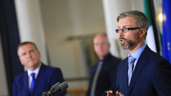 The Minister for Children, Roderic O'Gorman (R), made the announcement at a post-Cabinet meeting this evening