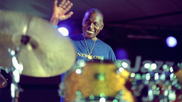 Elvin Jones greets the crowd at the North Sea Jazz Festival in Holland in 2002, two years before his death at the age of 76.