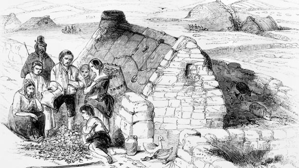 This 1846 illustration from the Pictorial Times shows a family distressed by the failure of the potato crop (Source: Hulton Archive/Getty Images)