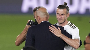 Zidane and Bale during the title celebrations