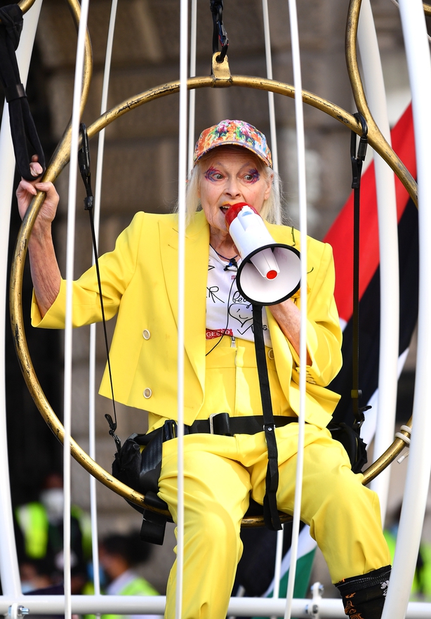 Vivienne Westwood protests for Assange in London