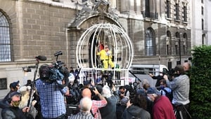 Vivienne Westwood enacted a 'canary in the mine' metaphor in support of Assange