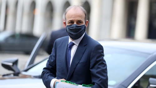 Micheál Martin arriving at Dublin Castle for the Cabinet meeting