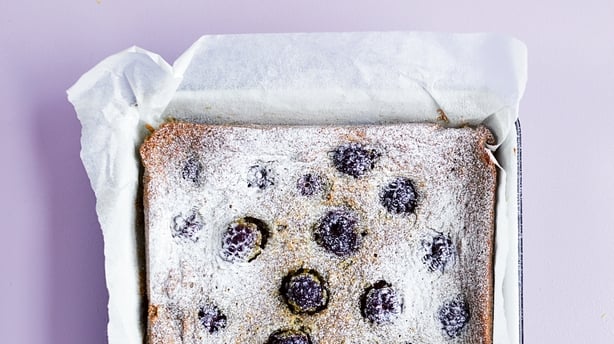 Blackberry and pistachio cake from The Quick Roasting Tin by Rukmini Iyer (Square Peg/PA)
