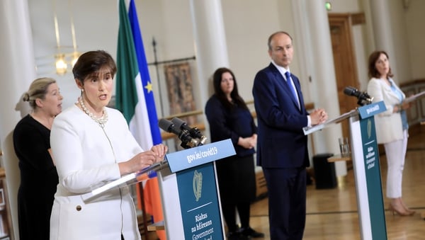 Minister for Education Norma Foley, Taoiseach Micheál Martin and Minister of State for Special Education Josepha Madigan address the media (RollingNews.ie)