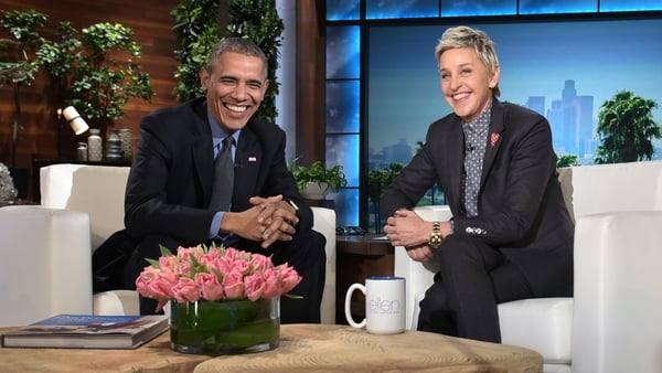 Ellen DeGeneres with former US President Barack Obama