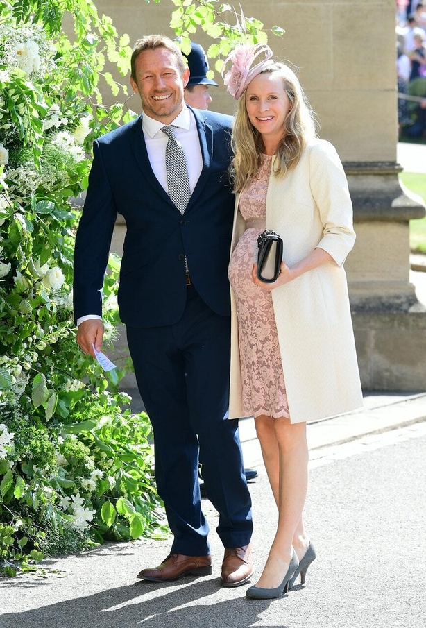 Jonny Wilkinson and his wife Shelley Jenkins at Windsor Castle for the wedding of Meghan Markle and Prince Harry in 2018 (Ian West/PA)