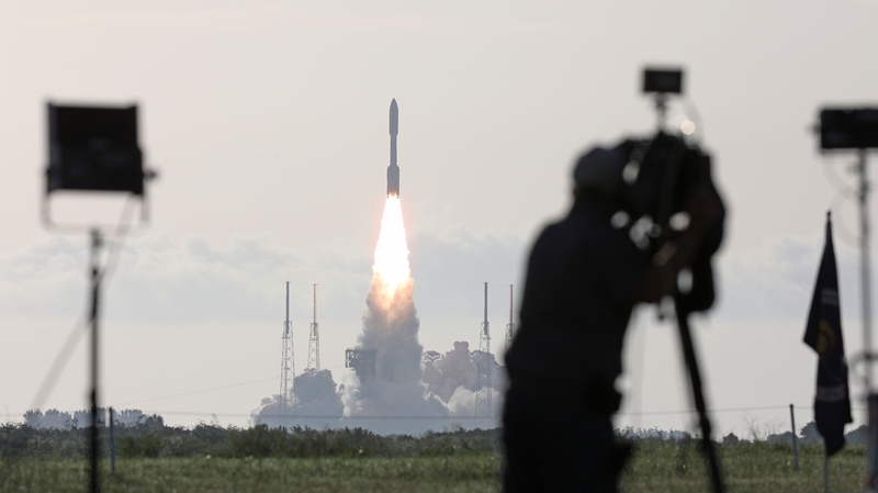 An Atlas V rocket with the Perseverance rover lifts off from Launch Complex 41 at Cape Canaveral