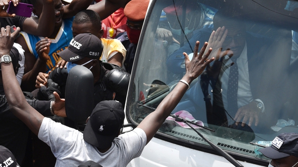 Didier Drogba was mobbed after the submission of his application to become president of the Ivorian Football Federation