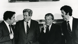 John Hume, Garret FitzGerald, Charles Haughey and Dick Spring at the first meeting of the New Ireland Forum in 1983