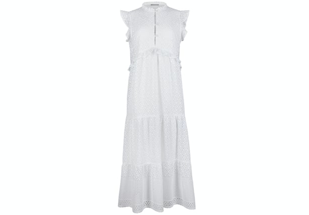 Oliver Bonas Broderie Sleeveless Midi Dress in White, £62 (was £89.50)