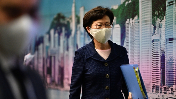 The US sanctioned a group of Chinese and Hong Kong officials - including the city's leader Carrie Lam