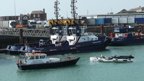 A Dover Pilot Harbour Patrol boat taking dingys out to sea