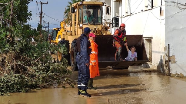 Five dead, two missing as floods hit Greek island