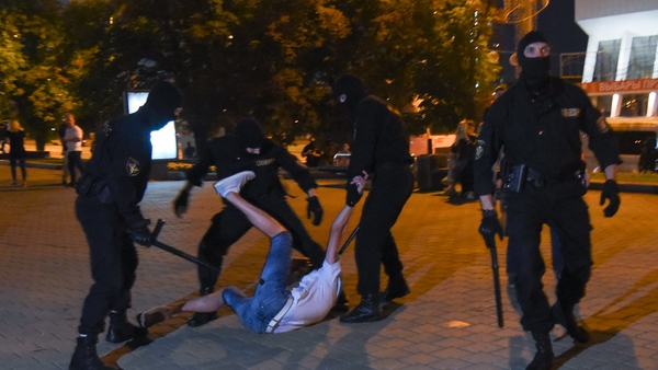 Police and protesters clashed in Minsk