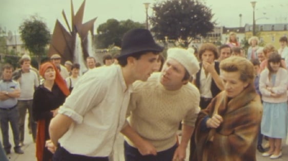 Corrandulla Players performing in Eyre Square (1985)