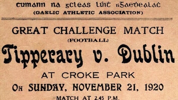 A ticket for the Croke Park match on Bloody Sunday