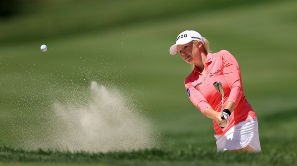 Stephanie Meadow hits a shot during the third round of the Marathon LPGA Classic on 8 August