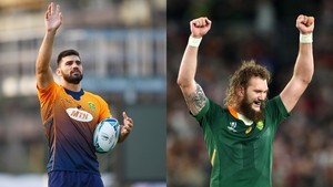 South Africans Damian de Allende, left, and RG Synman are high-profile additions to the Munster squad