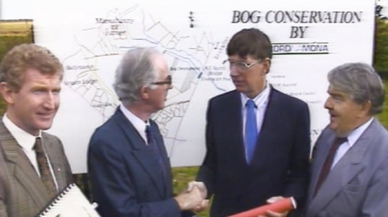Brendan Halligan, Chairman of Bord na Móna and Ger Connolly TD, Minister for State at Dept. of Environment, Co. Offaly (1990)