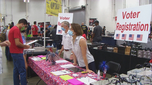 The Republican Party was out in force registering voters at a gun show in Virginia
