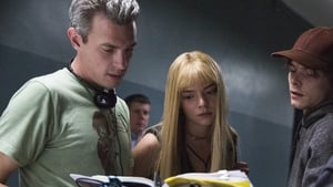 Josh Boone (L) on the set of the New Mutants with stars Anya Taylor-Joy and Charlie Heaton