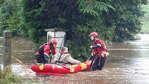 The Northern Ireland Fire and Rescue Service said it was dealing with significant flooding in the Bryansford Avenue area of Newcastle