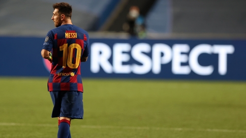 Messi during his side's defeat to Bayern Munich