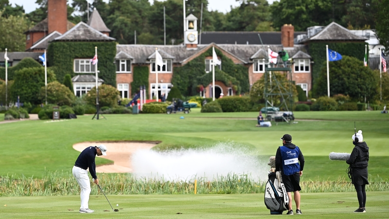 Martin Kaymer plays his second to the 18th at the Belfry