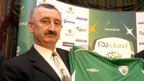 John Courtenay, then managing director of Umbro Ireland, at a sponsorship agreement with the FAI in 2005