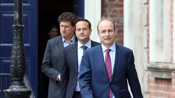 Leo Varadkar, Micheál Martin and Eamon Ryan discussed the issue last night (file image)