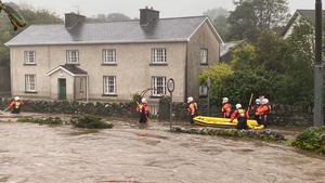 Fire service personnel respond after flooding in Clifden, Co Galway earlier this month. Photo: Galway Fire Service