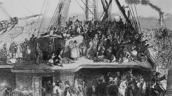 Irish emigrants sailing to the US, Illustrated London News, 6th July 1850. (Photo by Illustrated London News/Hulton Archive/Getty Images)