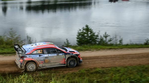 Craig Breen and co-driver Paul Nagel of Ireland during the special stage 14 of the Rally Estonia on 6 September