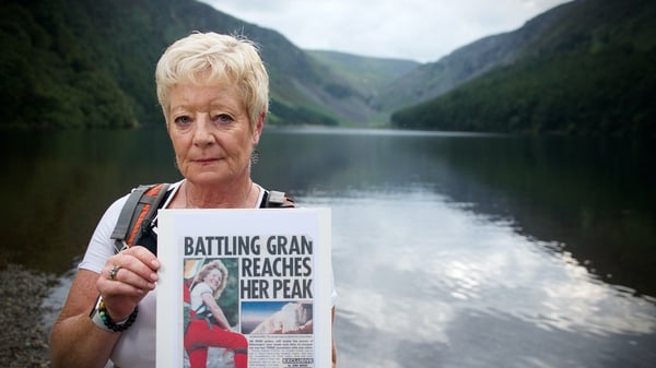 Siobhán Cullen with a photo of her mountain-climbing mum Eileen.